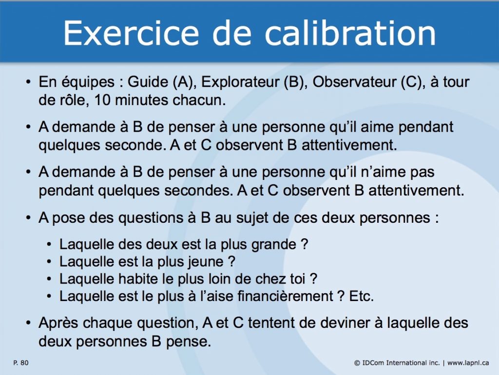 Exercice de calibration
